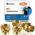 150Pcs M3 Threaded Inserts, M3 Female Thread Metric Knurled Nuts Assortment Kit, Brass Heat Set Insert for Plastic and 3D Printing Components (M3x4x5, M3x6x5)