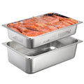 2 Pack Perforated Hotel Pans Set, Full Size, 4 Inches, 6 Inches