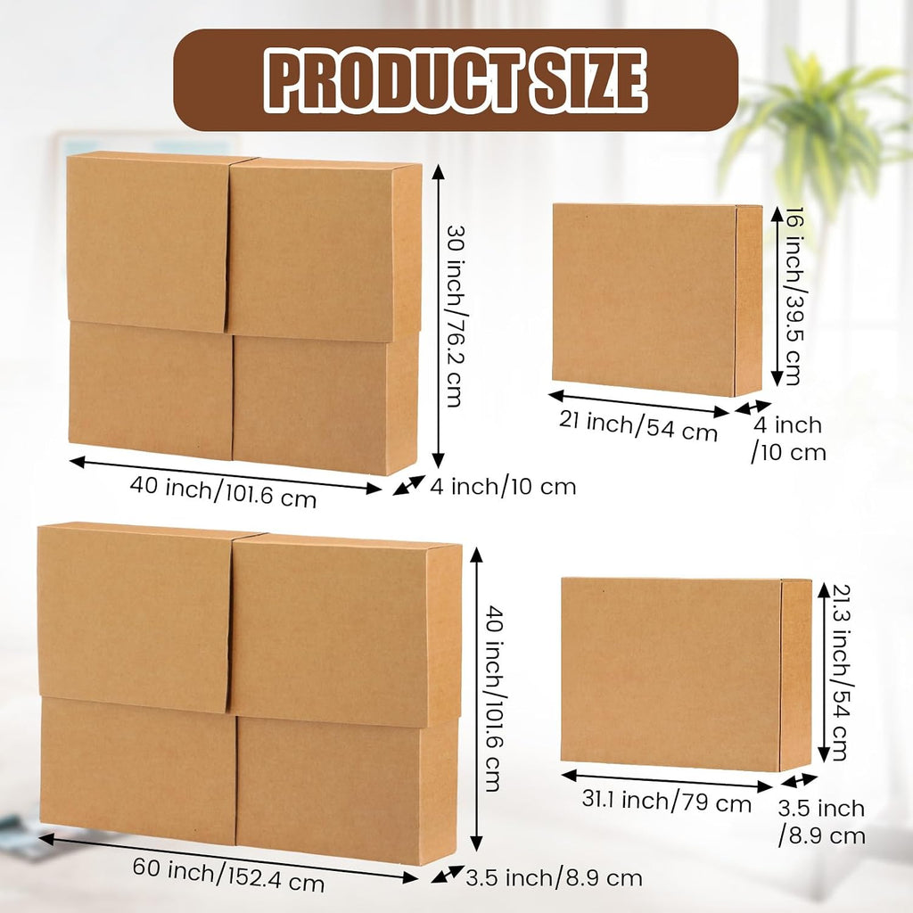 2 Sets 8 Pcs TV Picture Mirror Moving Boxes, 40" x 30" x 4"/60" x 40" x 4"
