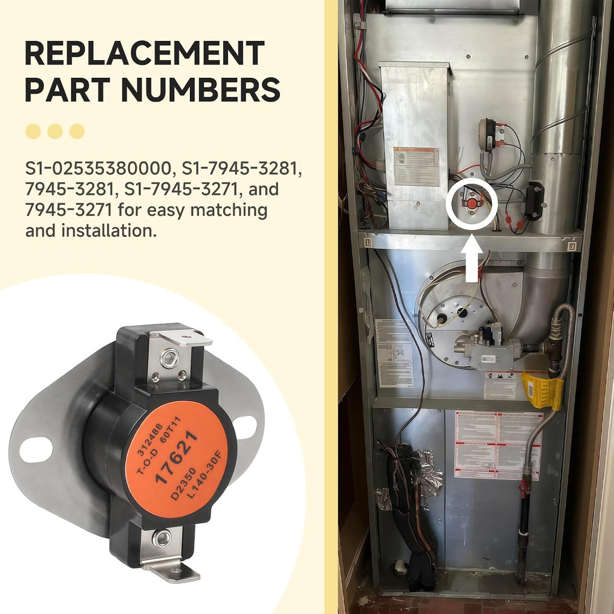 S1-02535380000 Limit Switch Compatible with Coleman York Evcon