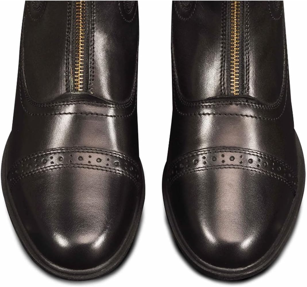 Women's Comfortable Durable Warm Water-Resistant Leather Equestrian Horse Riding Tuscany Zip Paddock Boot