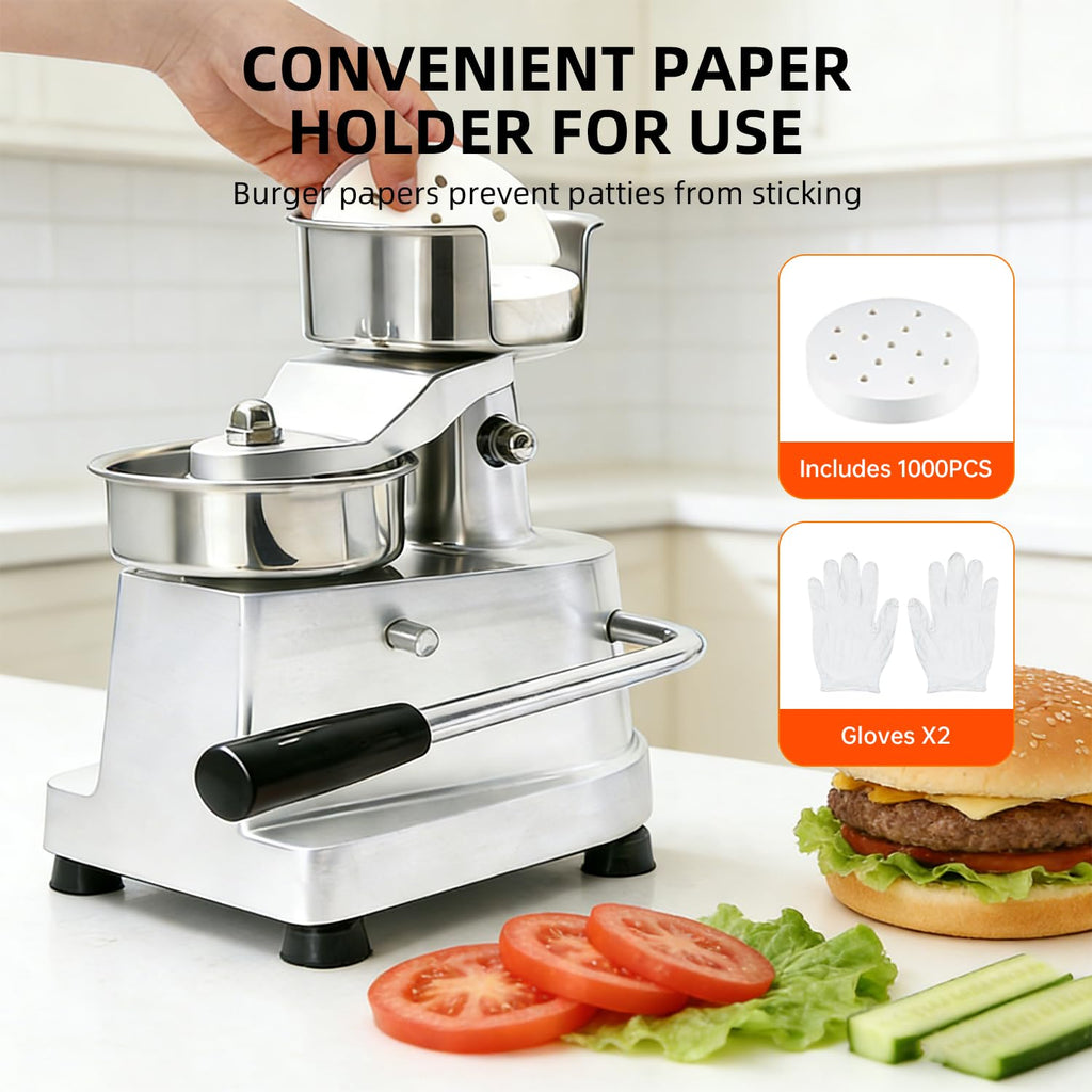 Commercial Hamburger Press Patty Maker, 4 inch Manual Burger Press