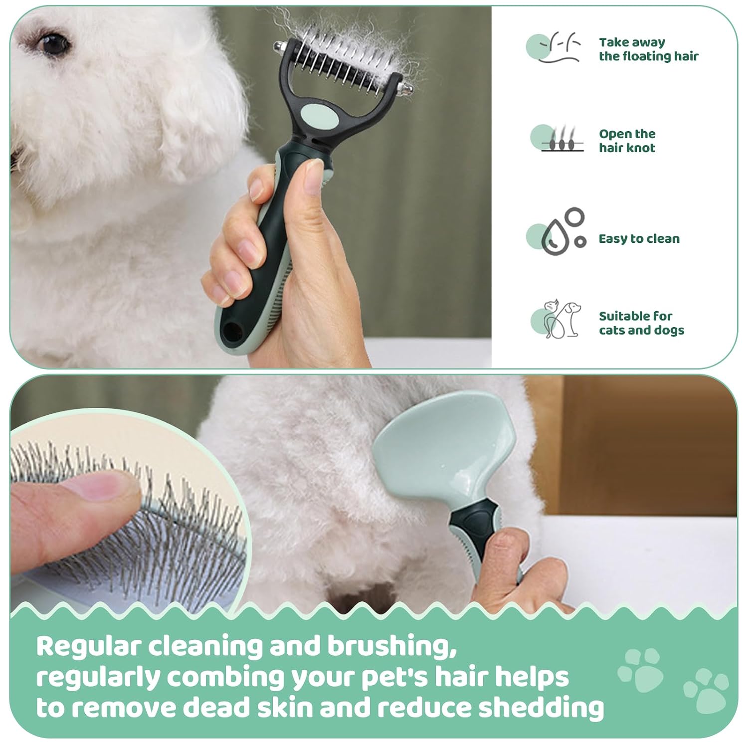 8-in-1 Pet Grooming Kit for Dogs & Cats - Includes Slicker Brush, Nail Clippers, Comb, Scissors, Toothbrush &