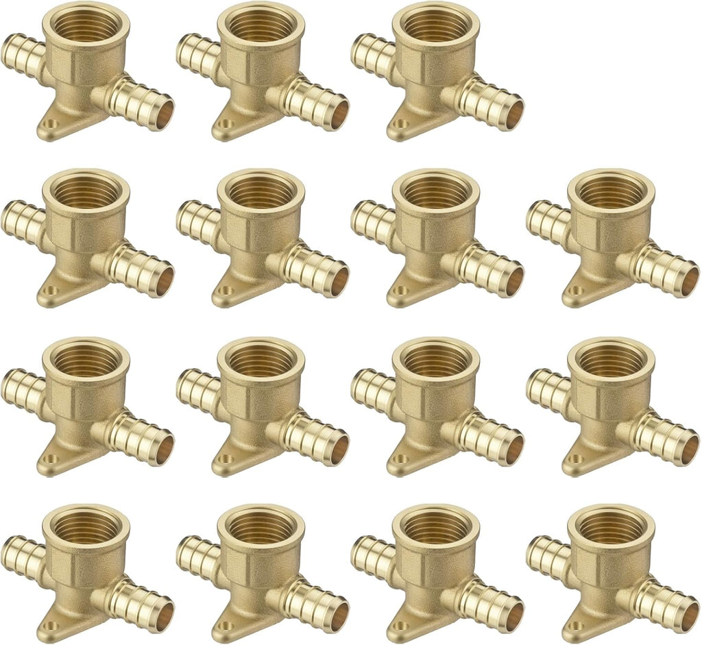 (15 Pack) Asterbacks 1/2 PEX Drop Ear Tee for PEX-A/B/C Pipe