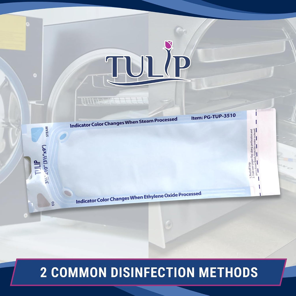 Self Sealing Sterilization Pouch 3.5" x 10" (200 Pack) - Autoclave Sterilizer Bags for Clean Tools - Dental and Nail