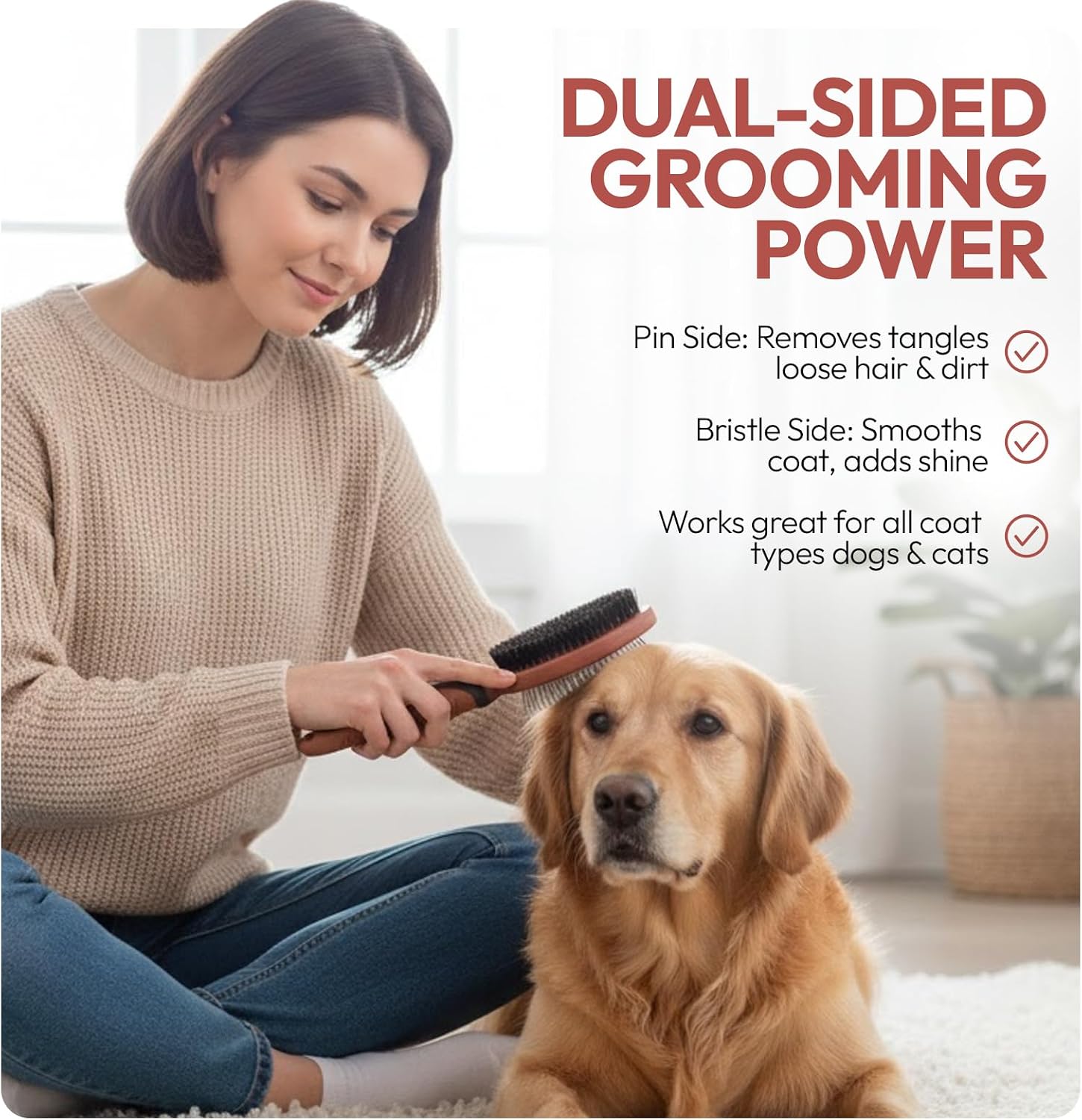 PM Pet Grooming Tools for Dogs & Cats- Safe On Skin Easy To Use Dog Grooming Kit with Ergonomic, Non-Slip Handle–