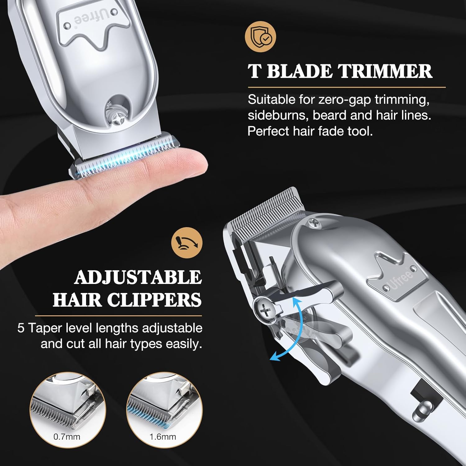 Hair Clippers for Men Professional, Barber Clippers and Trimmers Set, Cordless Hair Clippers for Hair Cutting Kit