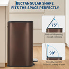 Brown Kitchen Trash Can, 5.3 Gal Stainless Steel Garbage Can