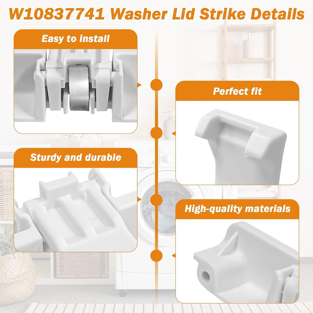 Upgraded WTW5000DW2 MVWC565FW1 Washer Machine Lid Strike Fits for Maytag