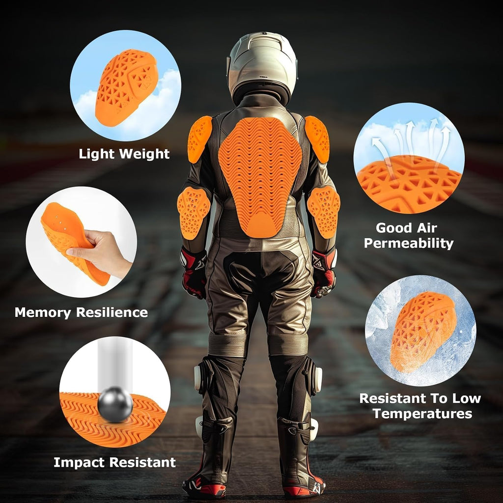 5PCS CE Level 2 Motorcycle Armor,CE Motorcycle Jacket Pads Inserts | Full CE Level 2 Motorcycle Armor Inserts,Body