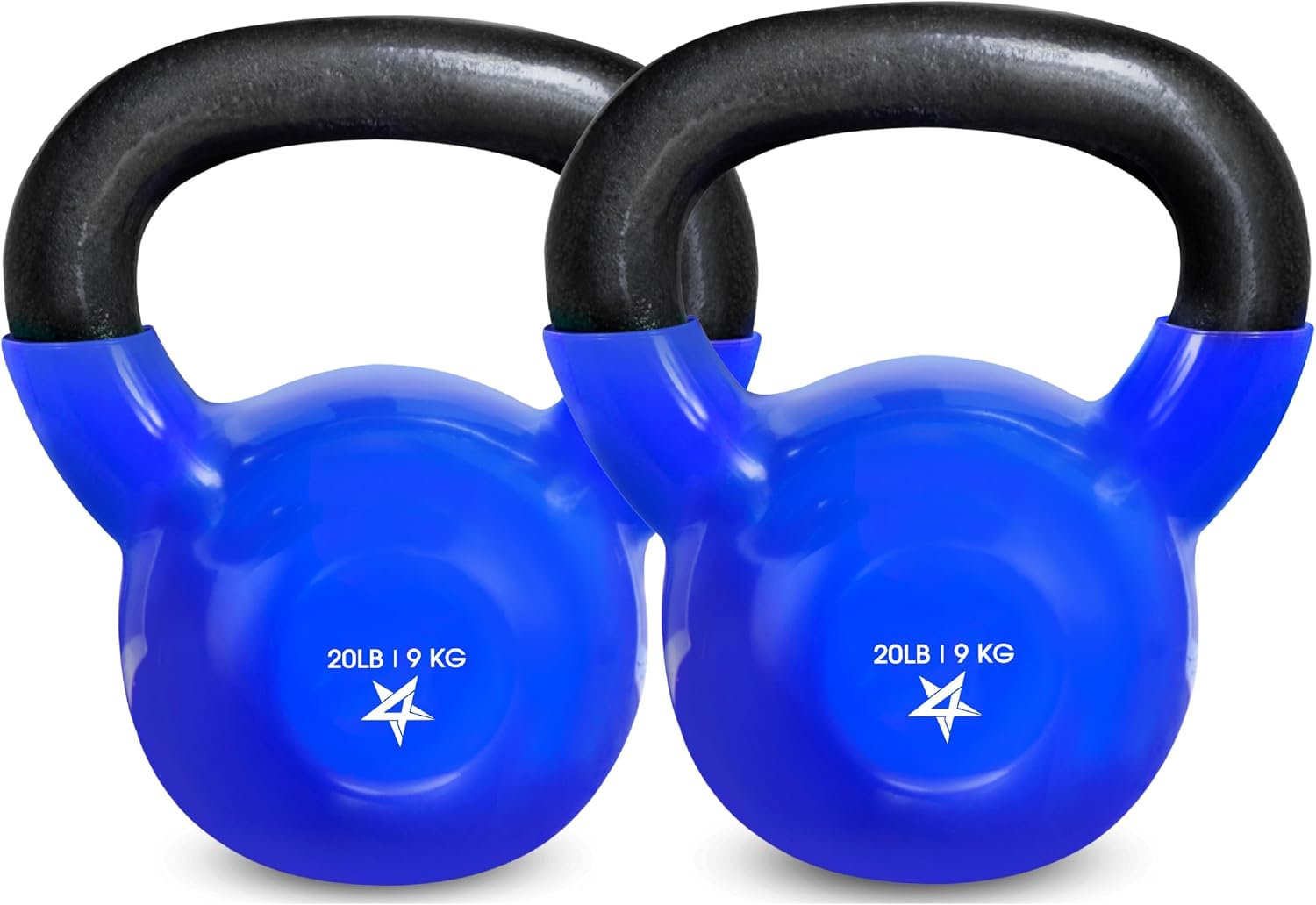 Kettlebell, 5-100 LB Vinyl Coated Cast Iron Strength Training Kettlebells for Home Gym Exercises, Fitness, Full Body
