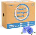 Laundry Detergent Sheets 200 Sheets, Fragrance-Free, Eco-Friendly, Plastic-Free, Hypoallergenic, Liquidless Washing
