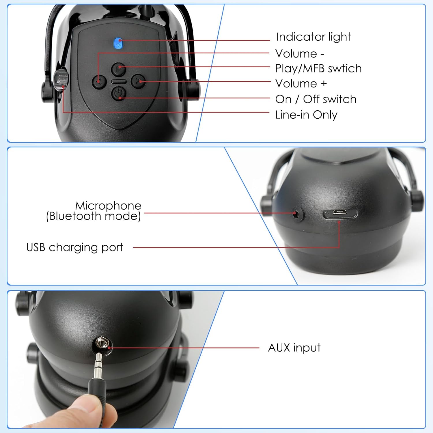 Bluetooth Hard Hat Ear Muffs - NRR 26db Noise-Cancelling Hardhats Earmuffs for Calls,Music,Hearing Protection (Not