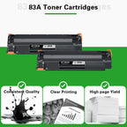 83A Black Toner Cartridge 2-Pack Replacement for HP 83A CF283A 83X CF283X