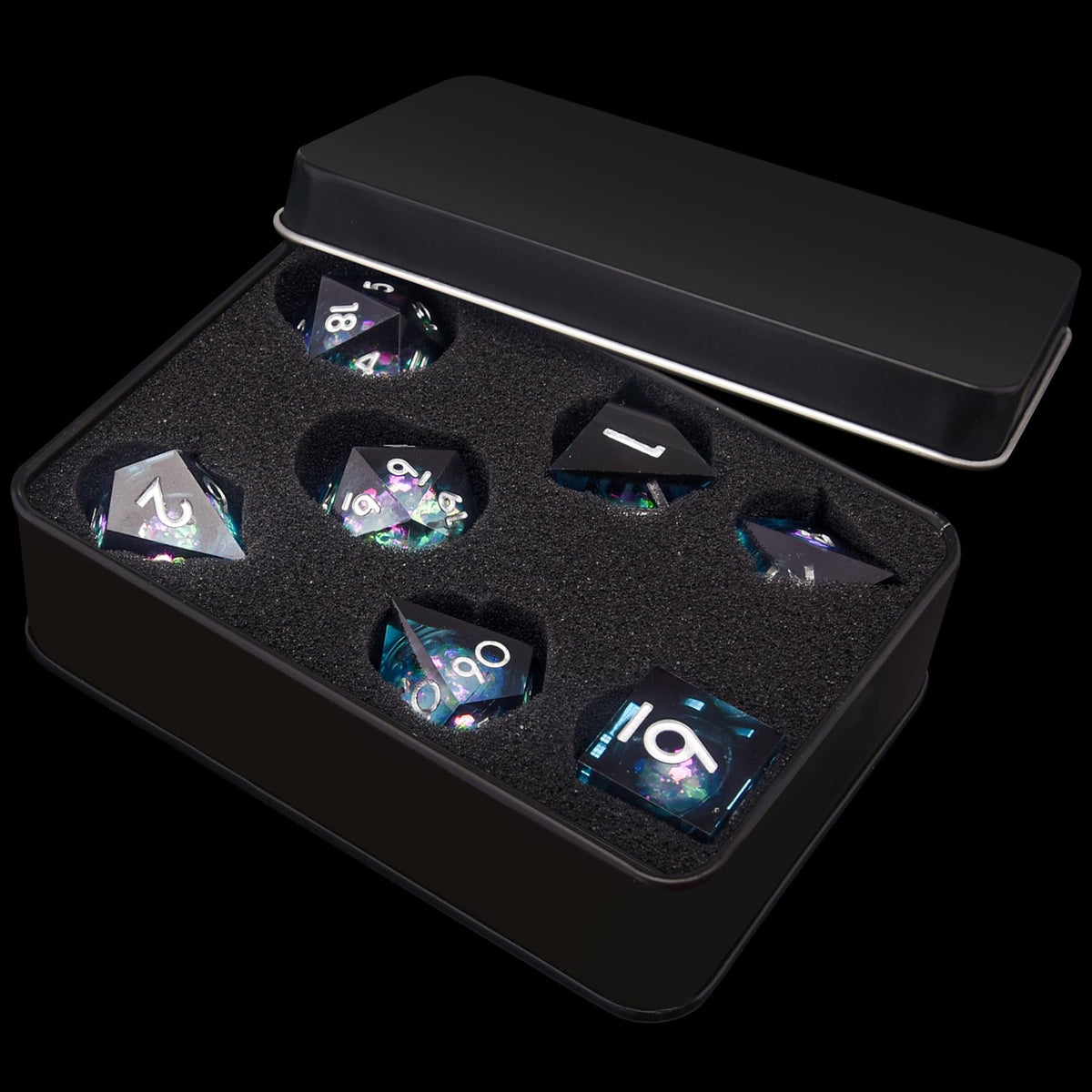 Liquid Core RPG Dice Sharp Edge Polyhedral Dice 7-Die RPG Dice Set