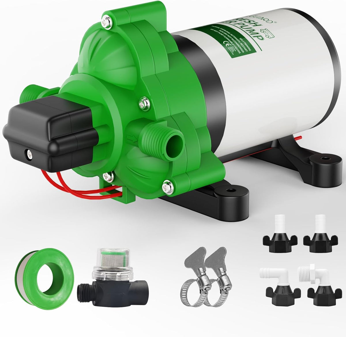 RVGUARD Fresh Water Pump, 12V DC Self Priming, 3.5 GPM 45 PSI