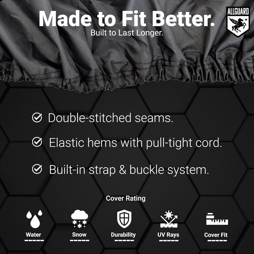AllGuard Weatherproof Max ATV Cover, Heavy Duty 600D Marine Grade Polyester, Protects from Rain, Snow, Sun, UV & More