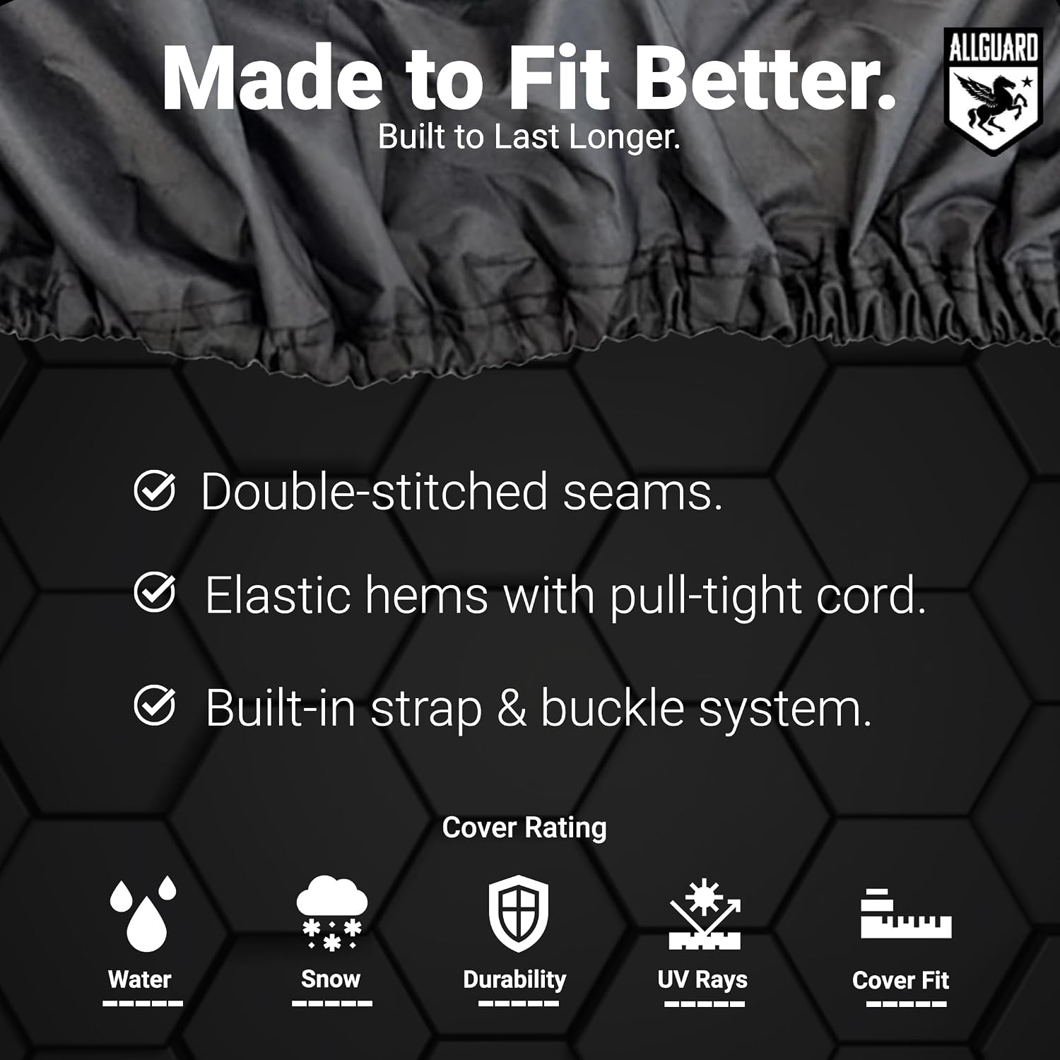 AllGuard Weatherproof Max ATV Cover, Heavy Duty 600D Marine Grade Polyester, Protects from Rain, Snow, Sun, UV & More