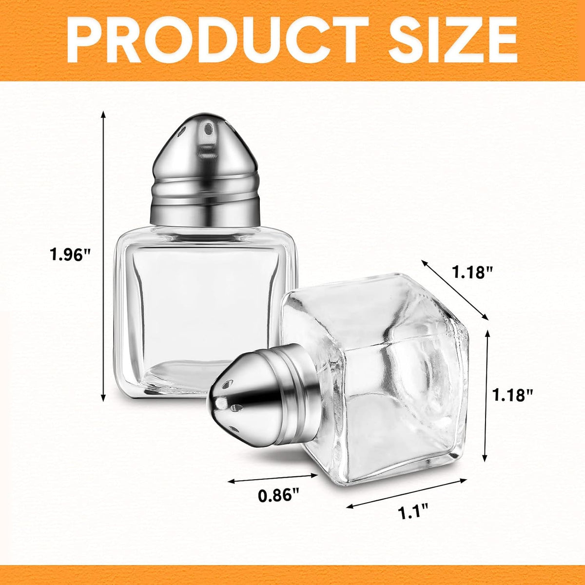 100 Pack Mini Salt and Pepper Shakers Bulk 0.5 Oz, Sliver