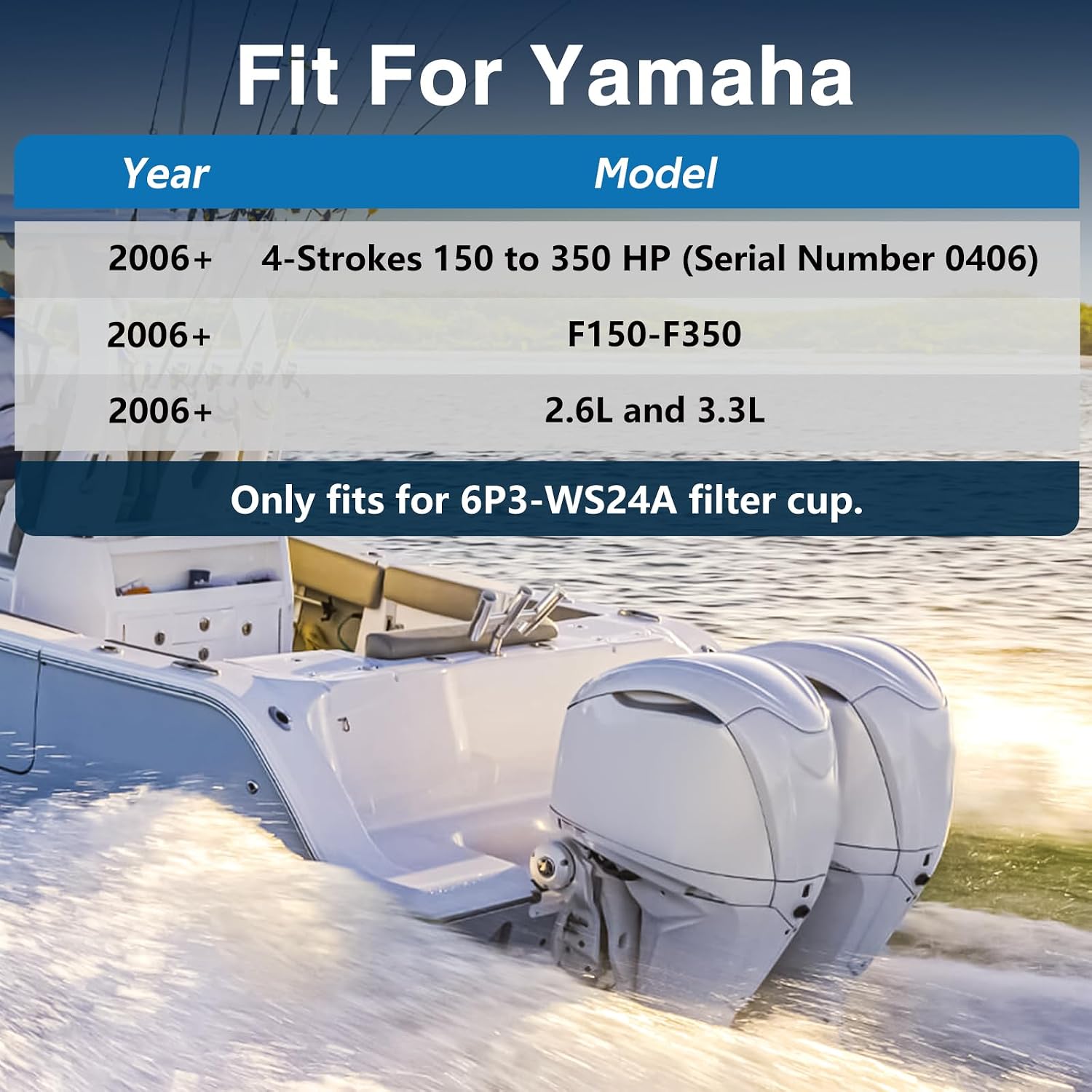Fuel Filter Water Cup Separator Wrench Tool Compatible with Yamaha 4-Strokes 150 to 350 HP (Serial Number 0406)