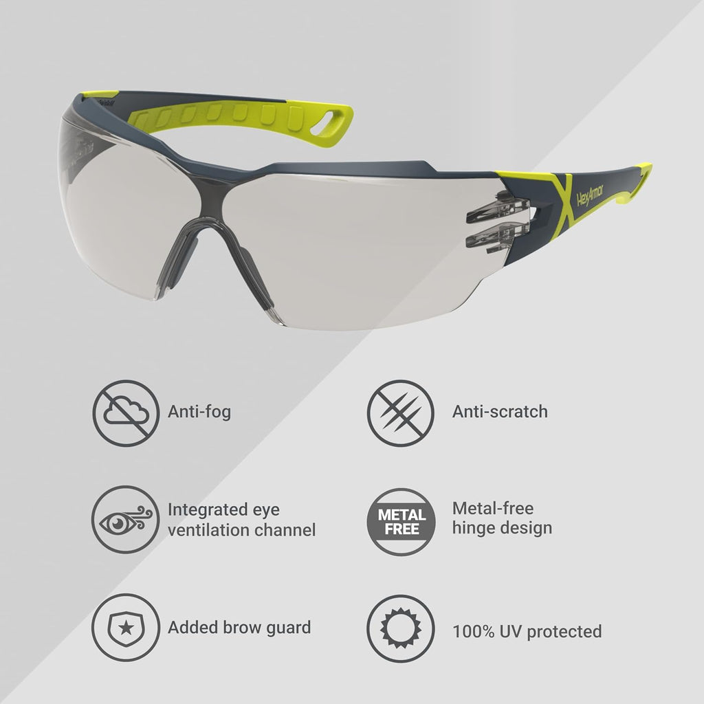 MX300 Safety Glasses | Anti-Fog | ANSI Z87+ | 100% UV Protected