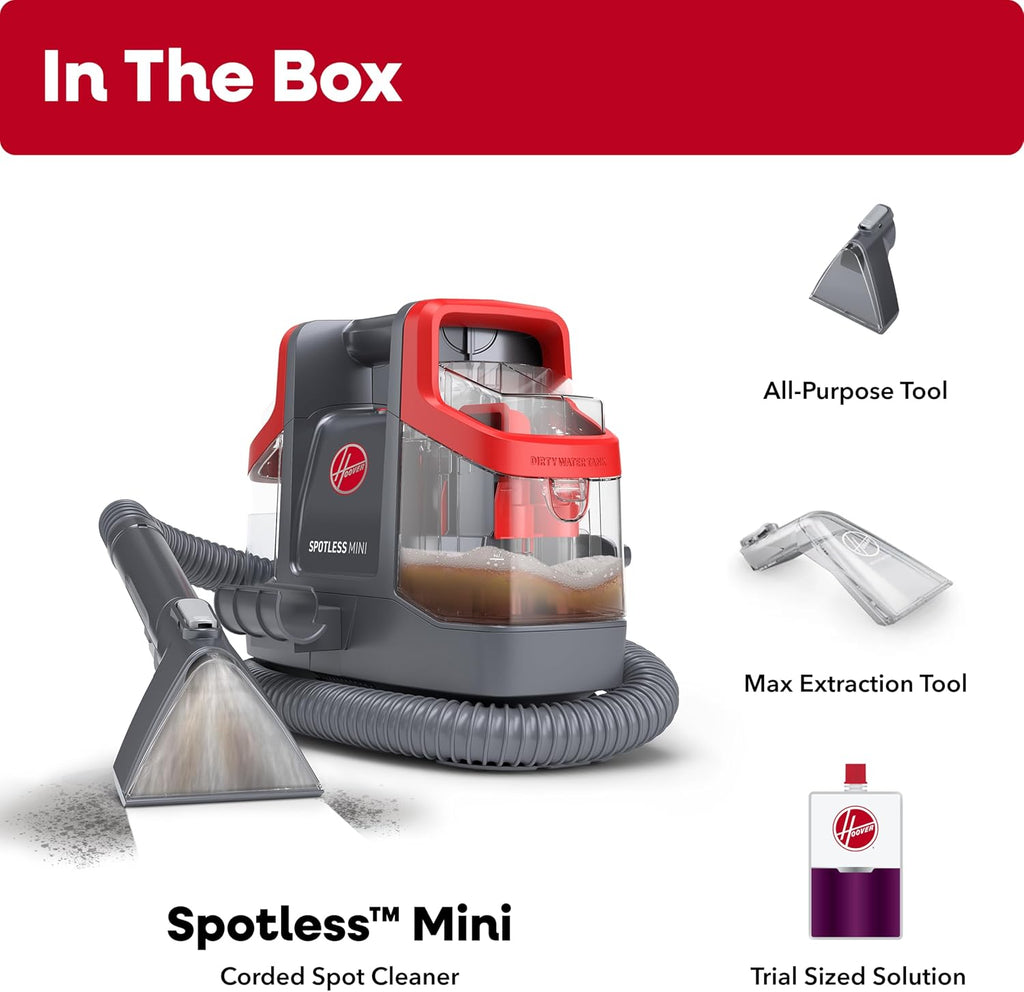 Spotless Mini Portable Spot Cleaner FH12300, Carpet and Upholstery Cleaner for Stairs, Furniture, Pet Messes and