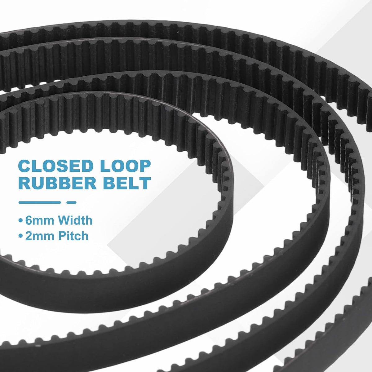 MECCANIXITY 5Pcs 130mm GT-2 Timing Belt 6mm Width 2mm Pitch Closed Loop