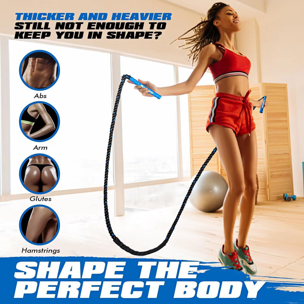 Jump Rope, Weighted Jump Rope for Fitness, Boxing Equipment Jump Ropes for Men Women, Battle Skipping Ropes for