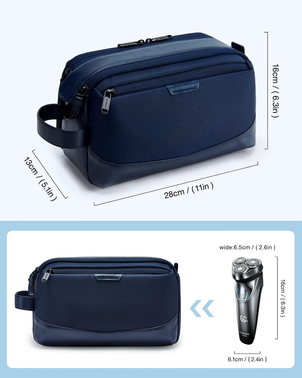 Toiletry Bag for Men, Large Travel Toiletry Organizer, Dopp Kit Water-resistant Shaving Bag for Toiletries