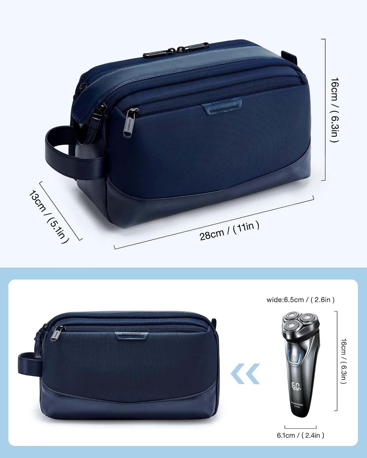 Toiletry Bag for Men, Large Travel Toiletry Organizer, Dopp Kit Water-resistant Shaving Bag for Toiletries