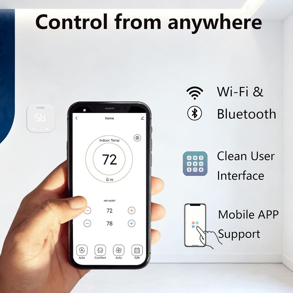 Smart Thermostat for Home, Programmable WiFi Thermostat, Saving Thermostat-Up to 4 Heat/2 Cool, Easy DIY Install