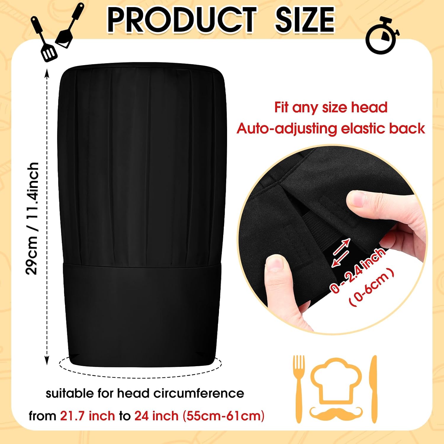 Halloween 3 Pcs Chef Unisex Costume Tall Hat Coat Bistro Apron Set Chef Jacket Coat Apron for Man(Long