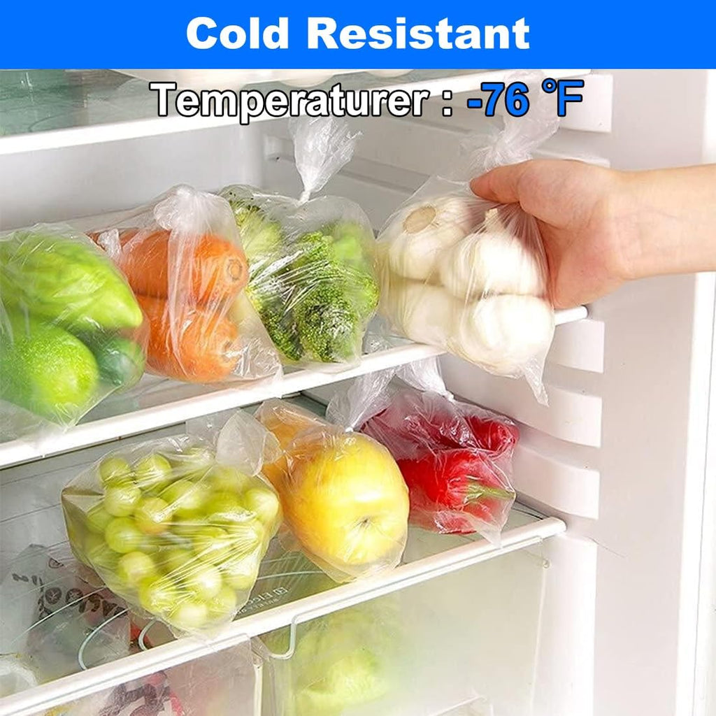 12" x 16" Plastic Produce Bags Roll, Fresh-Keeping Disposable Food Storage, Clear Plastic Bags for Food, Bread