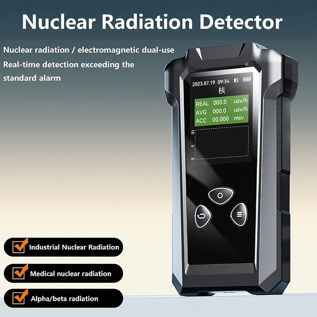 2.4" Rechargeable Nuclear Radiation Detector Geiger Counter Radiation Dosimeter, Real-time Detection of Exceeding The