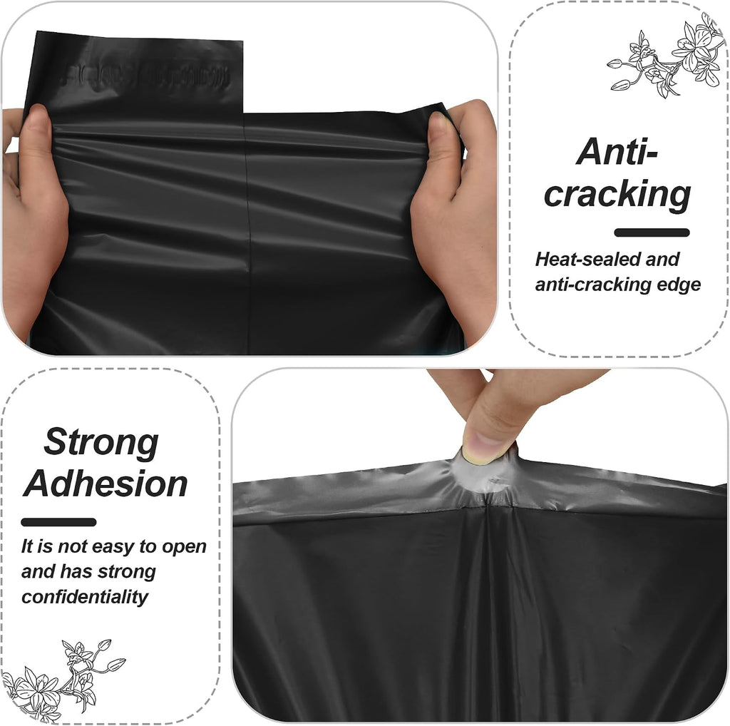 Thank You Poly Mailers 12x15.5 Inch, 50 PCS, Black