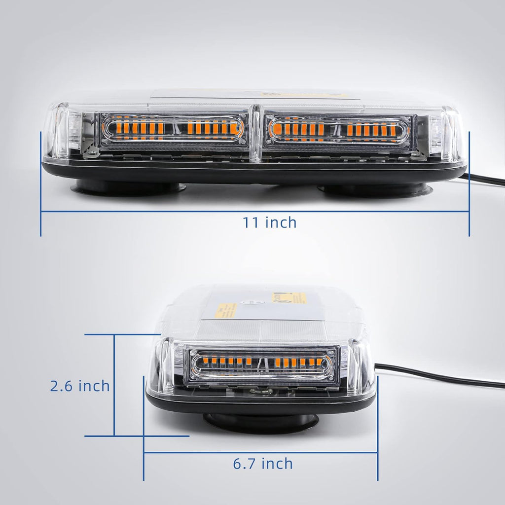 72LED Roof Top Emergency Strobe Beacon Lights, 12-24V High Visibility Safety Warning Mini LED Strobe Light bar with