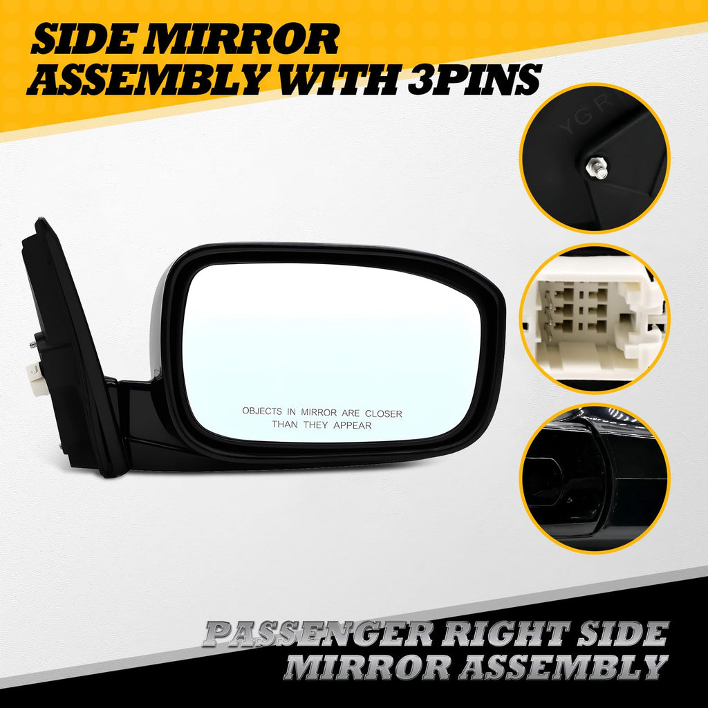 Jecoupoon Right Side Mirror Assembly Compatible with Accord 2003-2007 3Pins