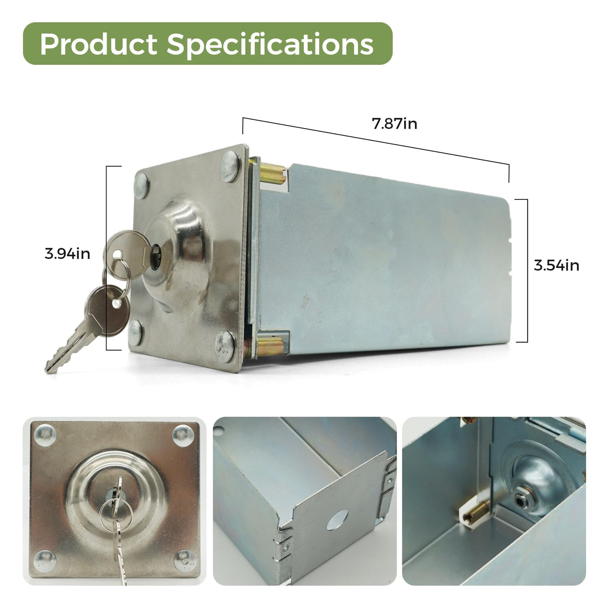 W11190039 Coin Box Lock for Whirlpool Commercial Laundry Washers, 2 Keys