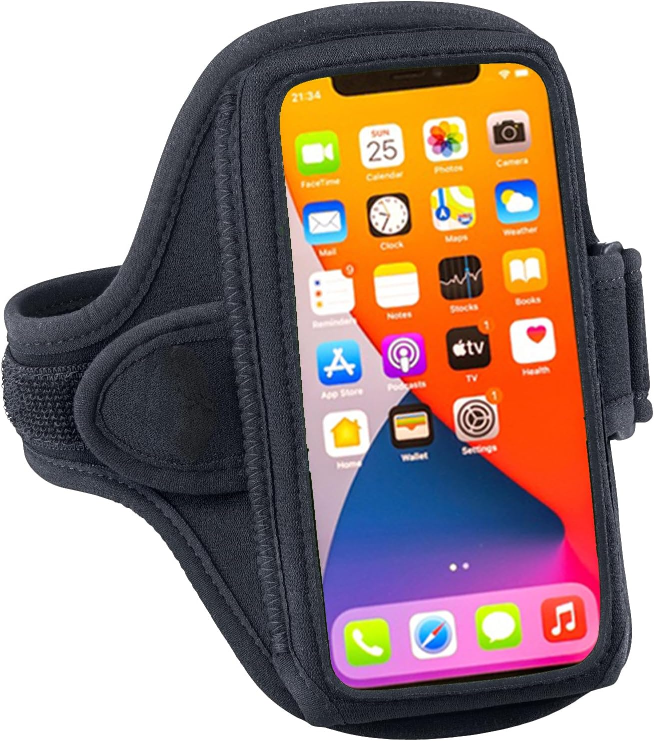 AB91 Running Armband – Flexible, No-Slip Holder for Large Phones | iPhone 17/16/15/14/13/12 & Pro, Sweat-Resistant