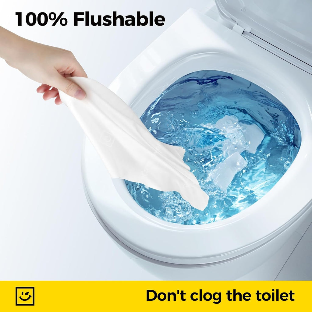 Flushable Wipes for Adults, 160 Count XL Unscented Toilet Wipes