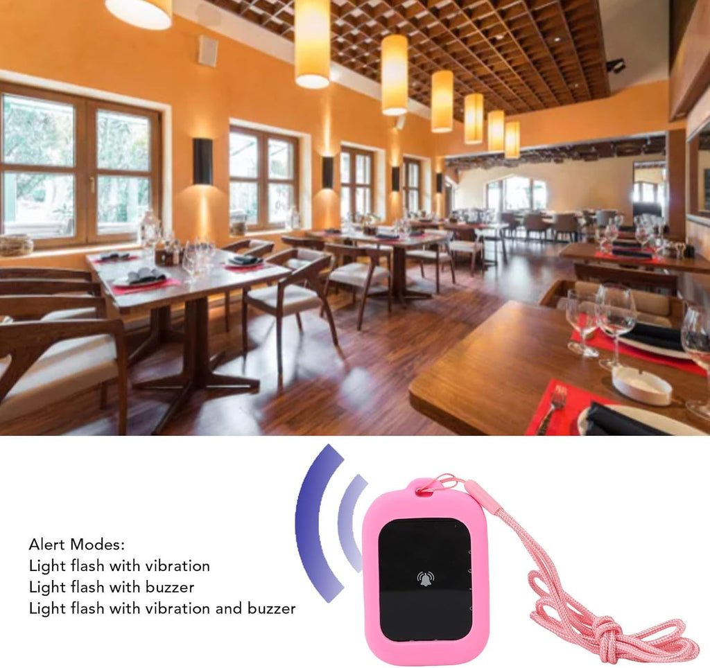 Restaurant Pager System,Wireless Calling System with 4 Receivers,800M 3 Prompt Mode Waterproofing Guest Queue Pager