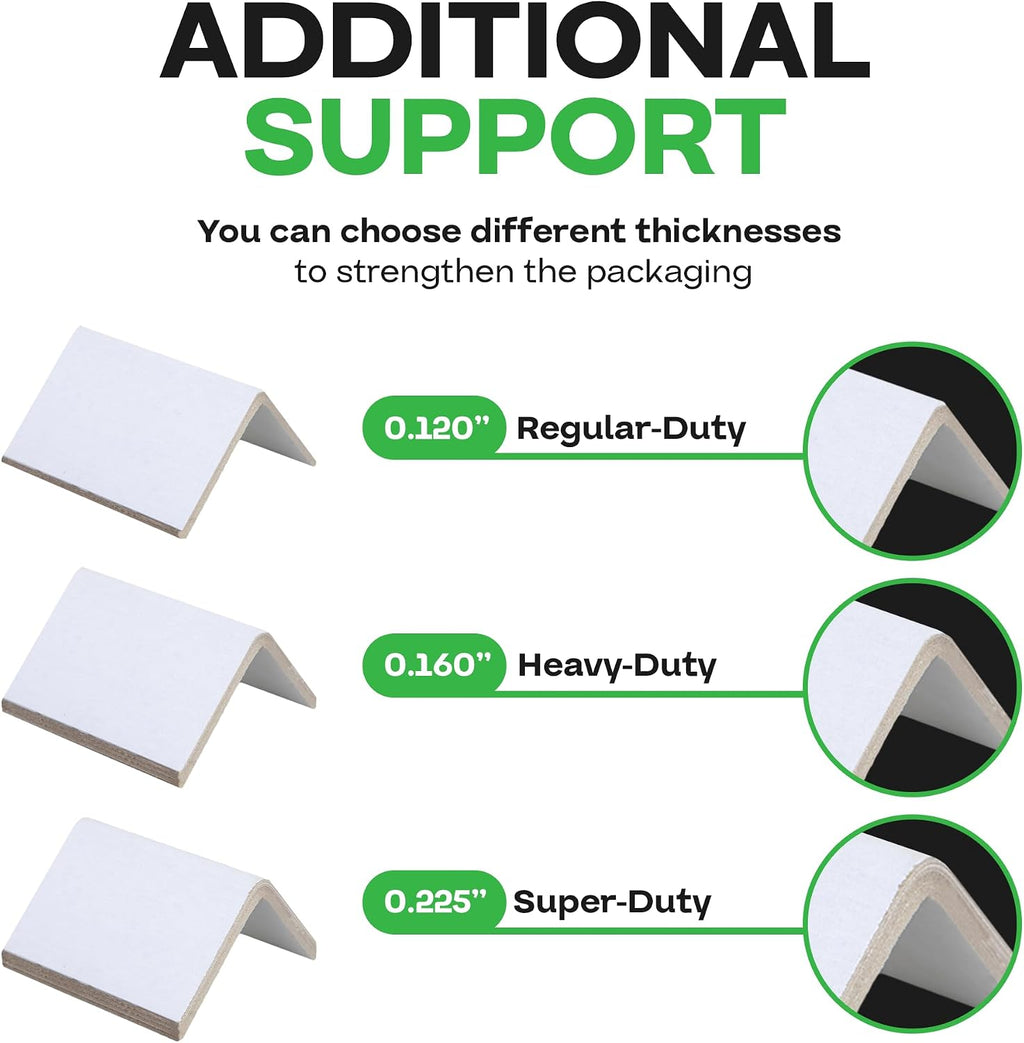Cardboard Edge Protectors 2 x 2 x 3" (600-Pack), 0.225" Thick