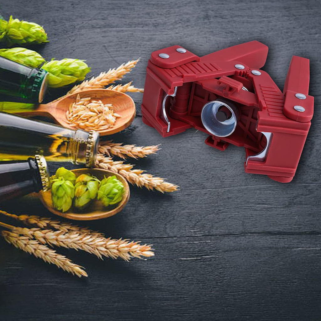 Beer Bottle Capper and Caps Kit, Crown Bottle Cappers Tool With Magnet for Bottle Capping, Red Baron Home Brew Hand