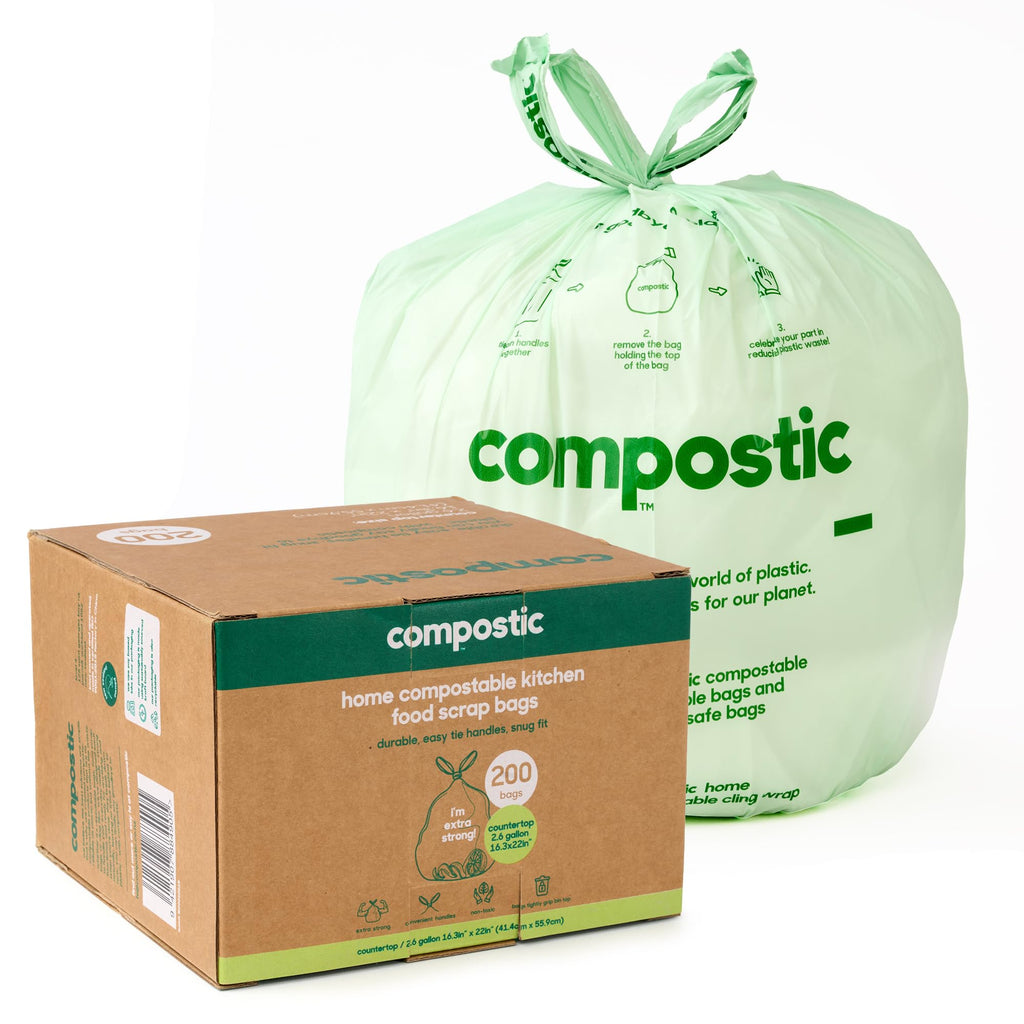 Compostable Small Trash Bags 2.6 Gallon for Bathroom, 200 Ct