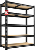 2400LBS Storage Shelves 5 Tier Garage Shelving Heavy Duty Adjustable Garage Shelves, Utility Rack Shelf, Shelving