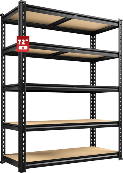 2400LBS Storage Shelves 5 Tier Garage Shelving Heavy Duty Adjustable Garage Shelves, Utility Rack Shelf, Shelving