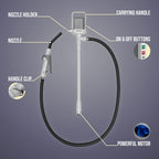 Deway Auto Fuel Transfer Pump, Removable Rubber Hose, D Battery, 2.4 GPM