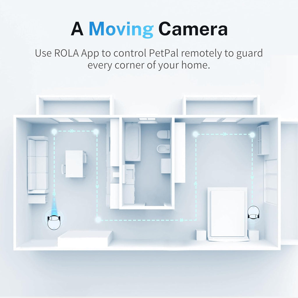 ROLA PetPal Mobile 2.5K Pet Camera Robot with Treat Dispenser