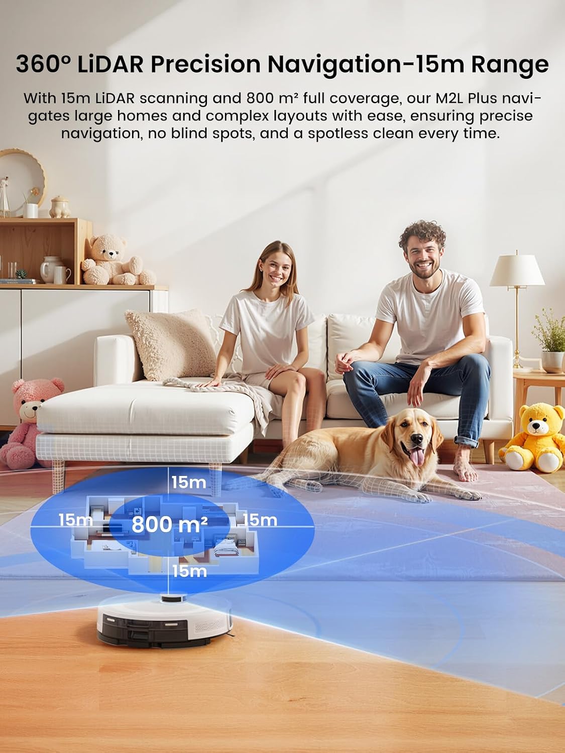 Robot Vacuum and Mop, 75-Day Self-Emptying, 6000Pa Strong Suction, Customized Cleaning, Multi-Floor Mapping, 130 Min