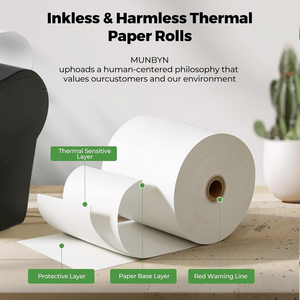 Thermal Paper 3 1/8 x 230ft, 12 Rolls Receipt Paper Work for Star Micronics TSP100 TSP143 Epson 80mm Receipt Printer